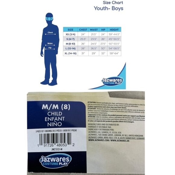 Star Wars Costume The Mandalorian Official Jumpsuit Cape Mask Set Youth 8-10 M - Picture 8 of 16